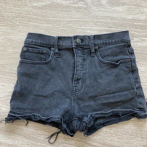 Madewell Black Raw Hem Denim Shorts